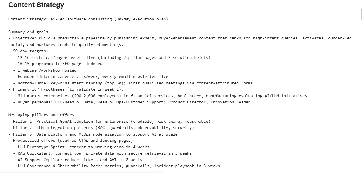 Execution Roadmap Screenshot